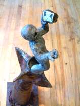 I watched the war on TV fibreglass sculpture