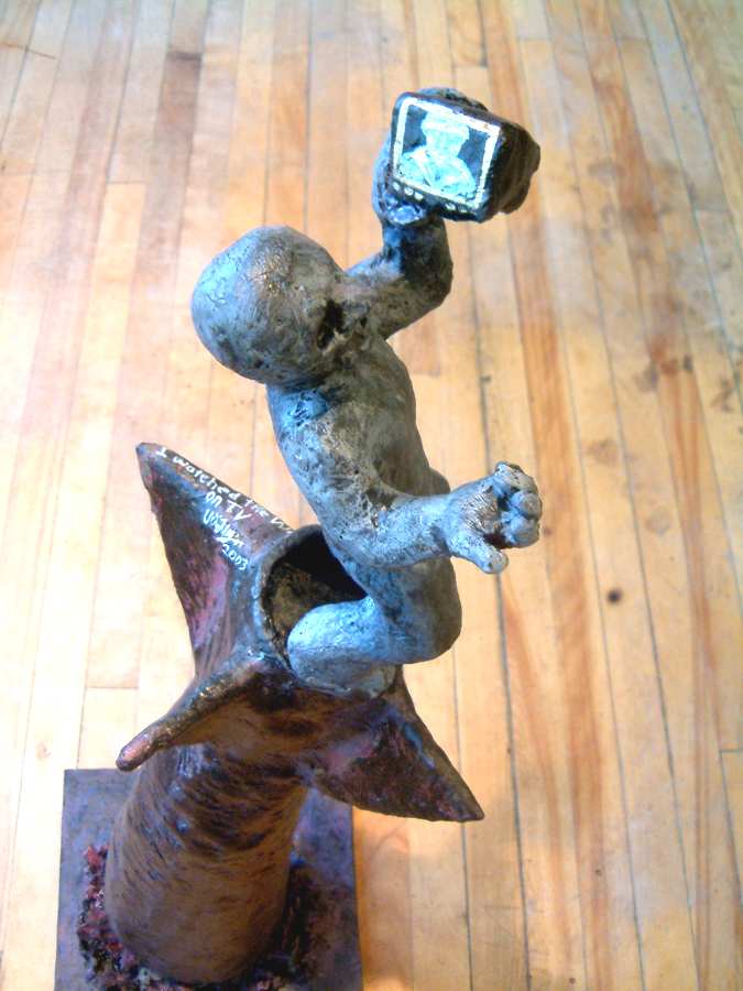 I watched the war on T.V. Fibreglass sculpture